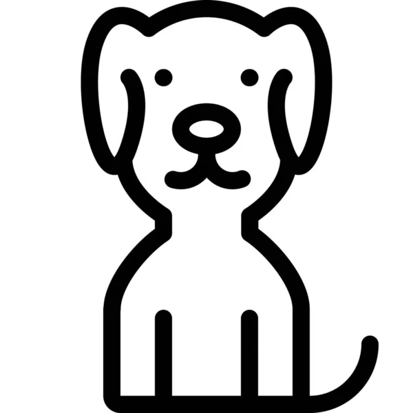 Hund Haustier Outline Symbol Outline Stil — Stockvektor