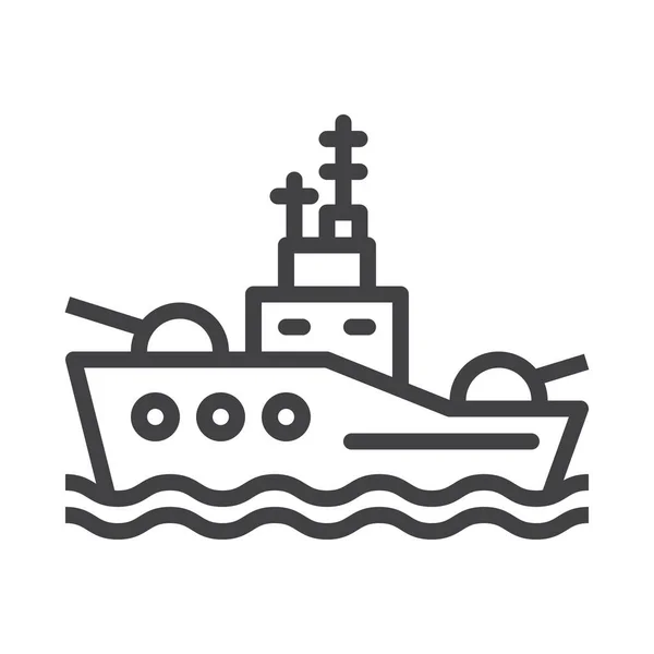 Battleship Boat Destroyer Icon Military War Category — Stock Vector