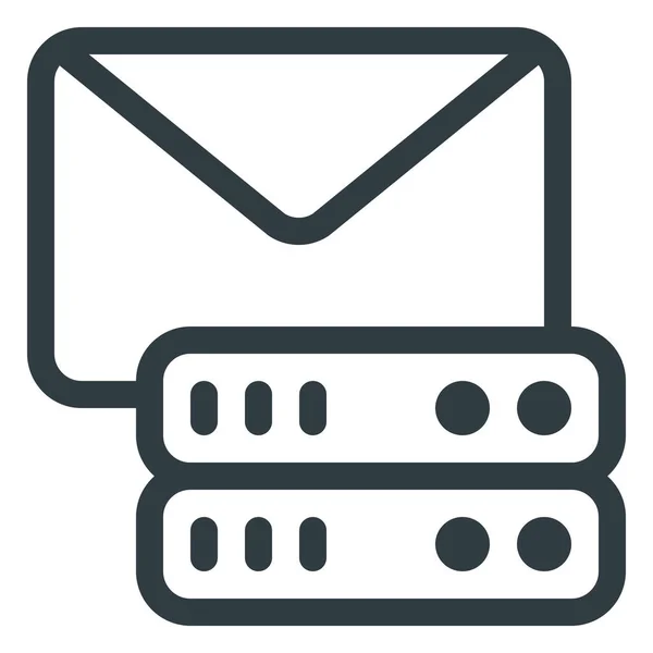 Icono Correo Base Datos Datos Estilo Esquema — Vector de stock