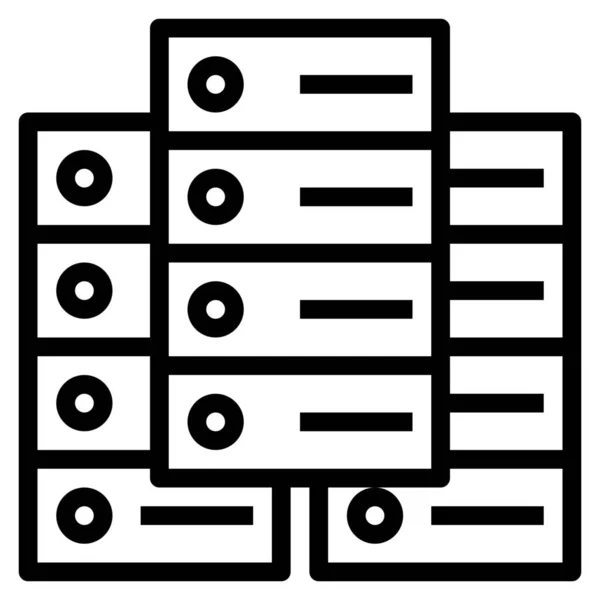 Центральный Значок Данных Компьютера Стиле Outline — стоковый вектор