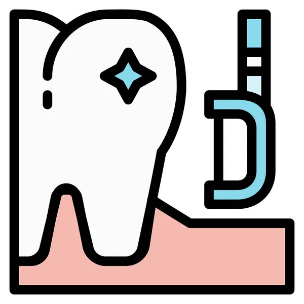 Icono Salud Del Dentista Dental Estilo Contorno Lleno — Vector de stock