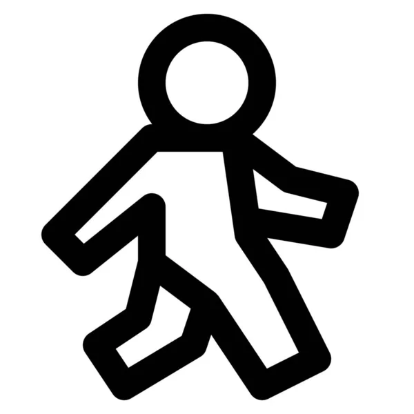 Kruis Menselijk Pictogram Lopen Outline Stijl — Stockvector