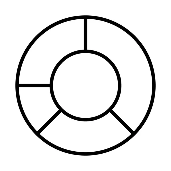 Icona Della Torta Grafico Aziendale Analitica Stile Outline — Vettoriale Stock