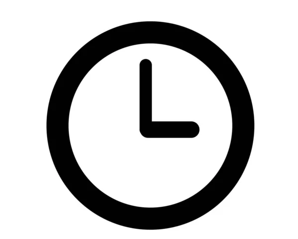 Ρολόι Ώρα Αναμονή Εικονίδιο Στερεό Στυλ — Διανυσματικό Αρχείο