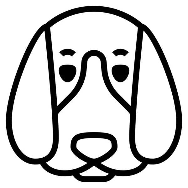 Ana Hatlar Biçiminde Hayvan Avatar Beagle Simgesi — Stok Vektör