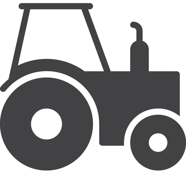 Farming Tractor Transport Icon Solid Style — Stock Vector