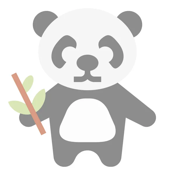 Panda Ikone Flachen Stil — Stockvektor