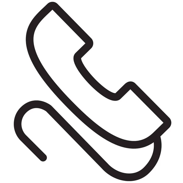 Appeler Icône Téléphone Contact Dans Style Contour — Image vectorielle