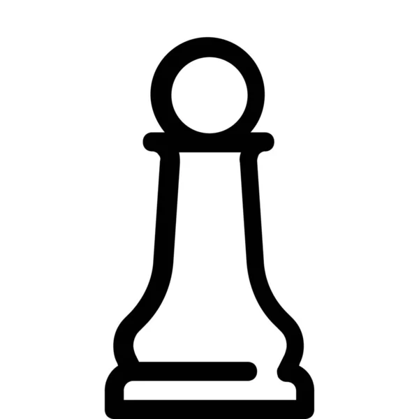 Πιόνι Παιχνίδι Σκάκι Εικονίδιο Στυλ Περίγραμμα — Διανυσματικό Αρχείο