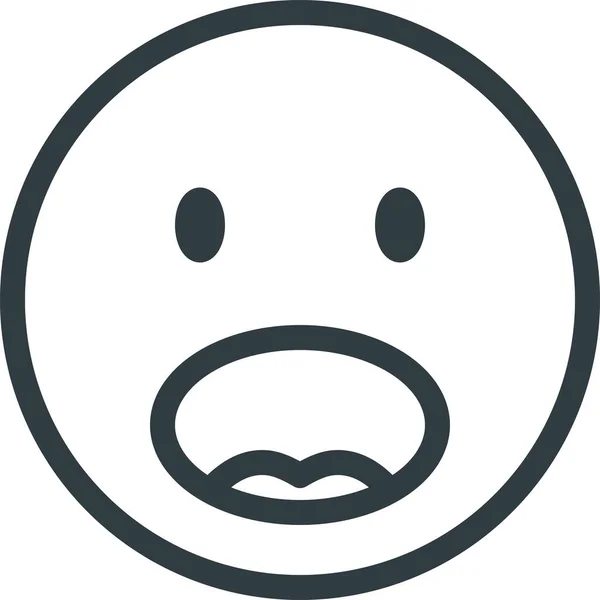 Emoji Emote Emoticon Ikon Körvonalazott Stílusban — Stock Vector