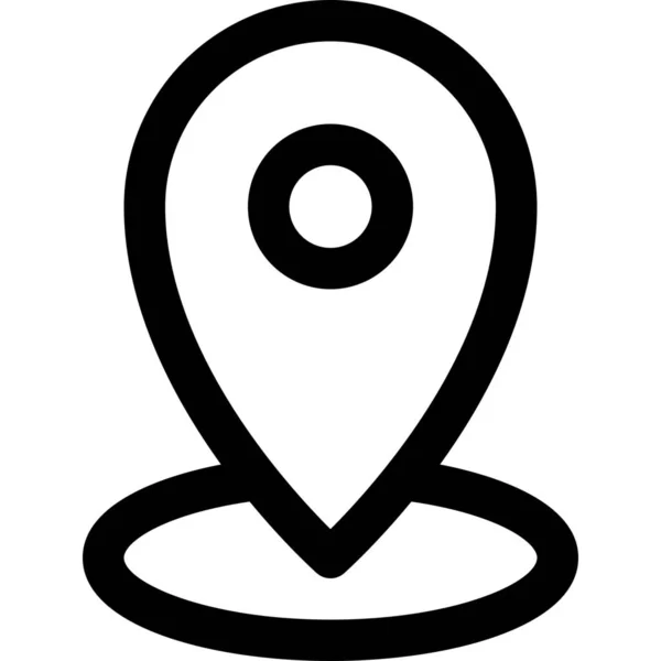 Gebied Locatie Kaart Pictogram Omtrek Stijl — Stockvector