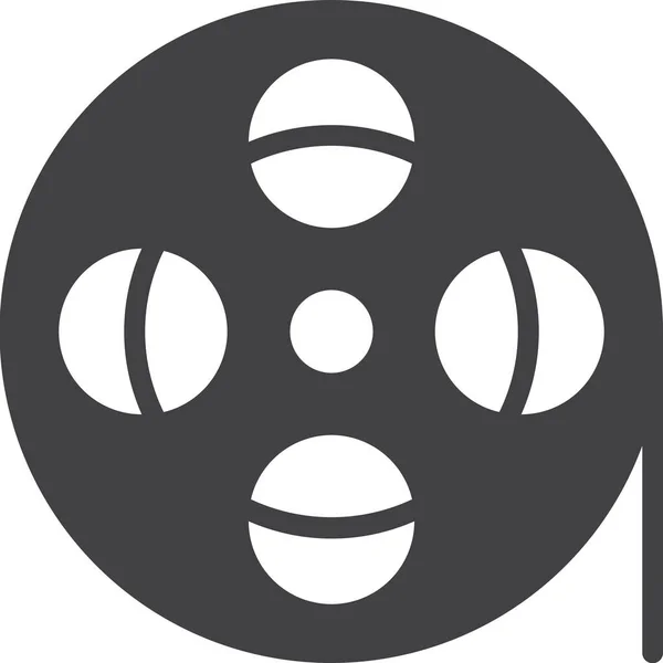 Film Filmstrip Media Icon Στερεό Στυλ — Διανυσματικό Αρχείο