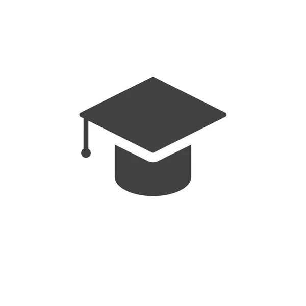 Cap Icono Educación Graduación Estilo Sólido — Vector de stock