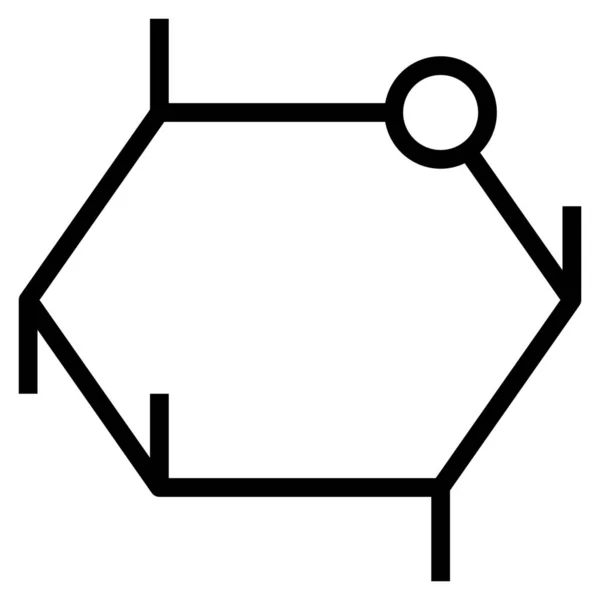 Ícone Química Molécula Glicose Estilo Esboço — Vetor de Stock