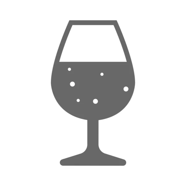Напиток Стеклянный Значок Твердом Стиле — стоковый вектор