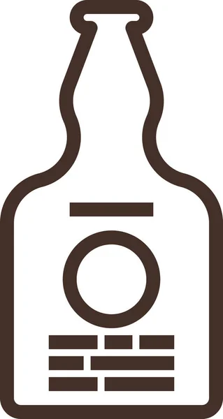 Alkoholos Sörösüveg Ikon Körvonalazott Stílusban — Stock Vector