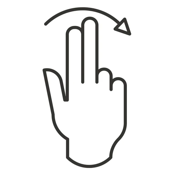 Pfeilfinger Gestensymbol Outline Stil — Stockvektor