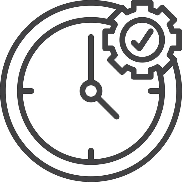 Klocka Kugghjul Förvaltning Ikon — Stock vektor