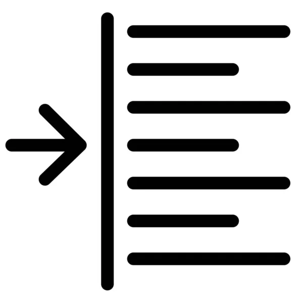 Alinear Ícono Izquierdo Sangría Estilo Esquema — Archivo Imágenes Vectoriales