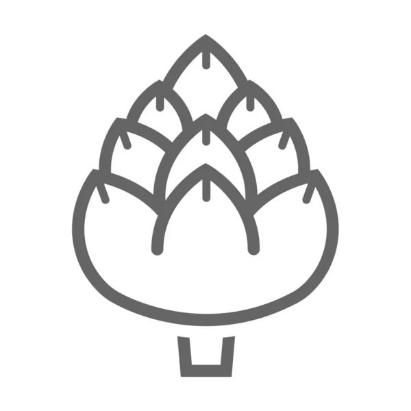 Ikon Kebun Makanan Artichoke Dalam Gaya Outline - Stok Vektor