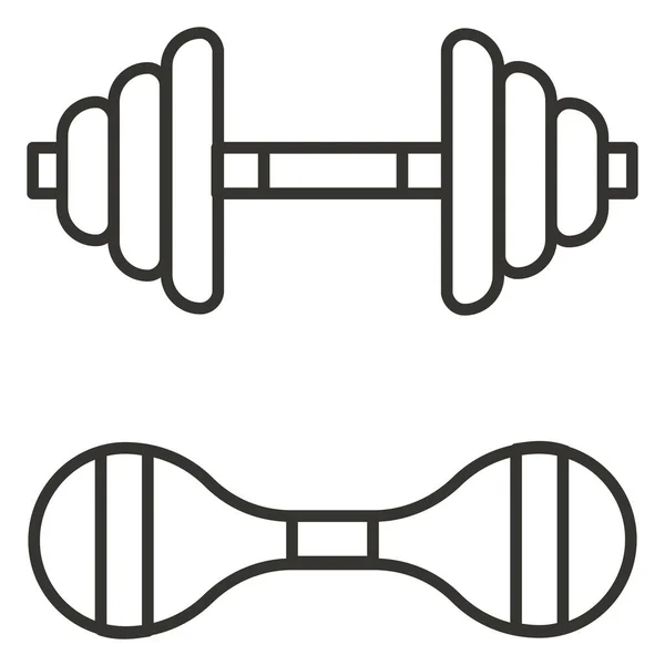 Dumbbell Equipment Fitness Icon Outline Style — Stock Vector