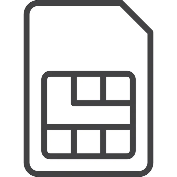 Ícone Celular Cartão Estilo Esboço — Vetor de Stock