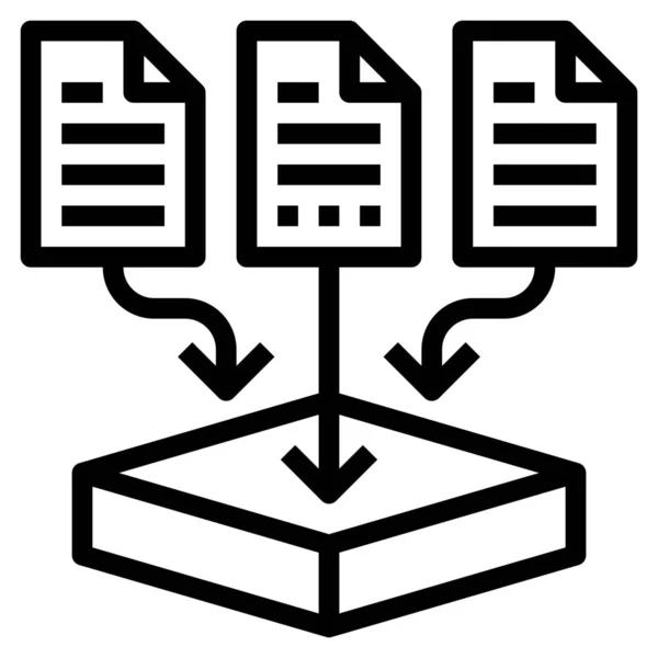 Значок Пула Данных Стиле Outline — стоковый вектор