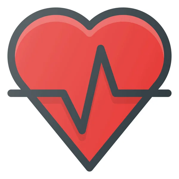 Ícone Coração Saúde Cardio Estilo Contorno Preenchido — Vetor de Stock
