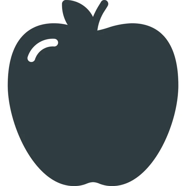 Ikon Buah Apel Dalam Gaya Padat - Stok Vektor