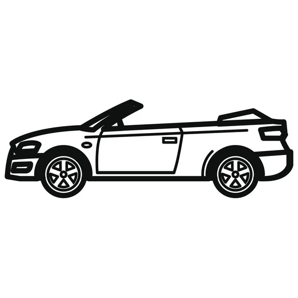 Outline Biçiminde Otomatik Cabriolet Araba Simgesi — Stok Vektör
