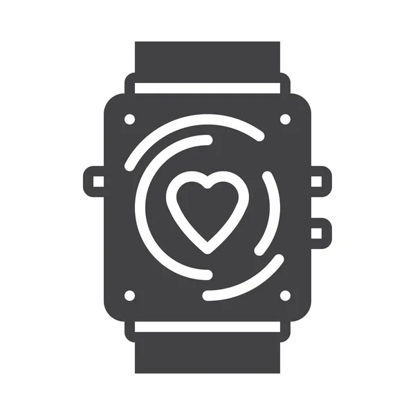 Fitness Heart Smartwatch Icono Fitness Yoga Categoría Dieta — Vector de stock