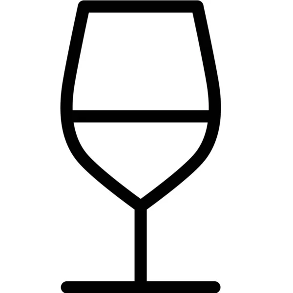 Dricka Glas Vinstocksikon Kontur Stil — Stock vektor