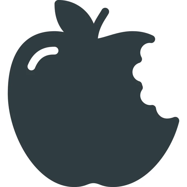 Applebitebitten Eaten Solid Icon Solid Style — Stock Vector