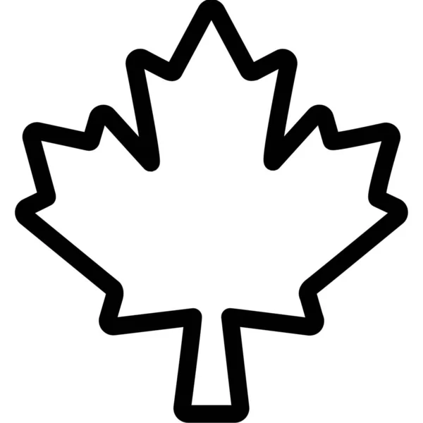 Kanada Yaprağı Akçaağaç Simgesi Taslak Biçimi — Stok Vektör