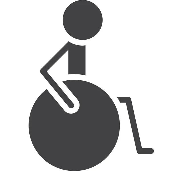 Discapacidad Icono Del Paciente Discapacitado Estilo Sólido — Vector de stock