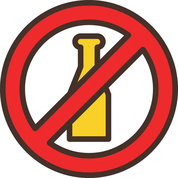 Алкоголь Дозволяє Ніяких Значків Заповненому Контурі — стоковий вектор