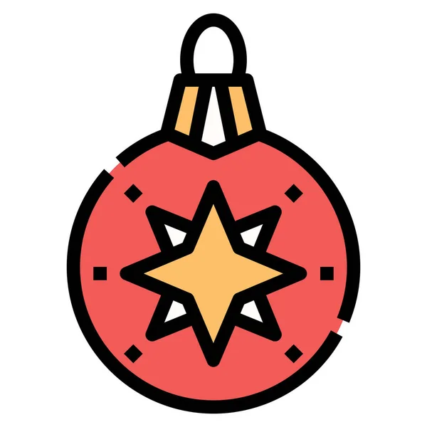 Ícone Decoração Ornamento Natal — Vetor de Stock