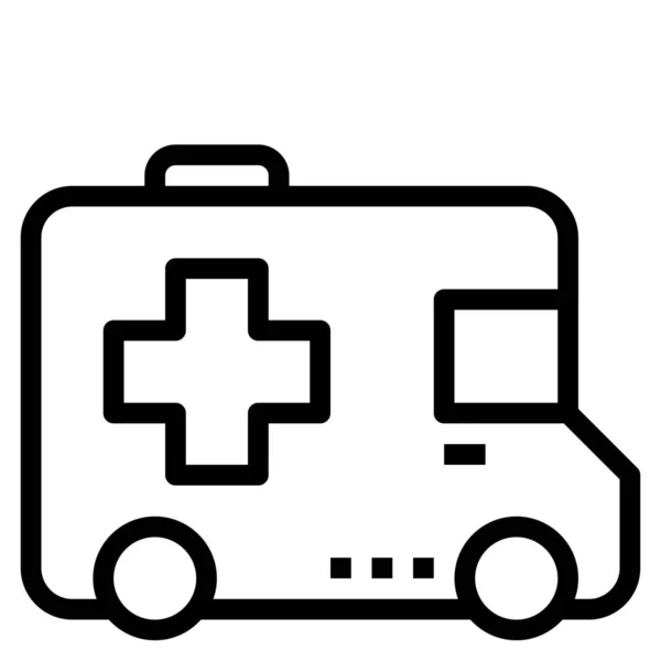 Ambulance Car Emergency Icon Outline Style — Stock Vector