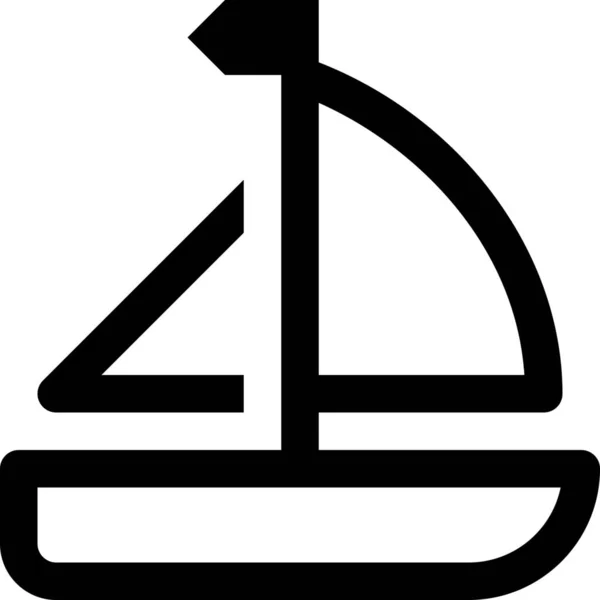 Barco Divertido Ícone Férias Estilo Esboço —  Vetores de Stock
