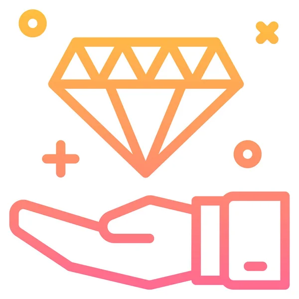 Unternehmen Sammeln Diamanten Ikone Smooth Stil — Stockvektor