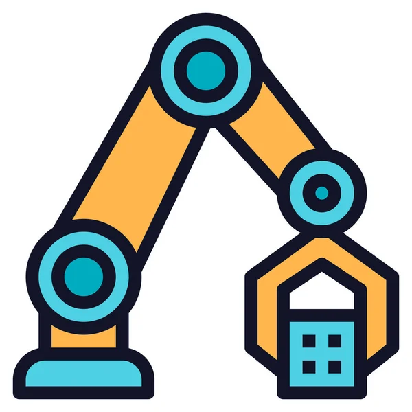 Braço Agarrar Ícone Máquina Estilo Esboço Preenchido —  Vetores de Stock