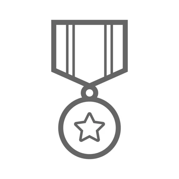 Award Badge Crown Icon Outline Style — 스톡 벡터