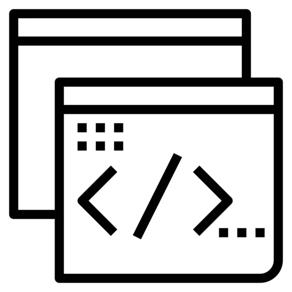 App Code Html Icon Outline Style — 스톡 벡터