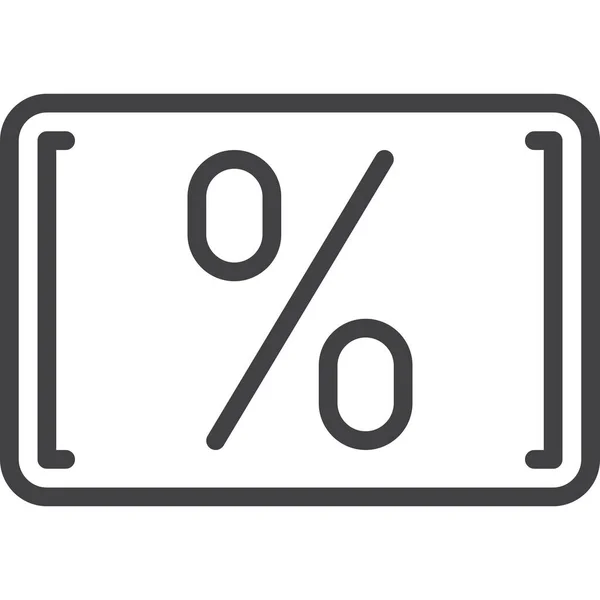 Kaart Korting Percentage Pictogram Shopping Commerce Categorie — Stockvector