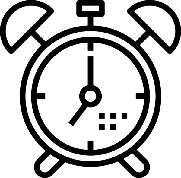Despertador Ícone Retro Relógio Estilo Esboço —  Vetores de Stock