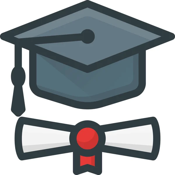 Certificado Diploma Ícone Graduação Estilo Esboço Preenchido — Vetor de Stock