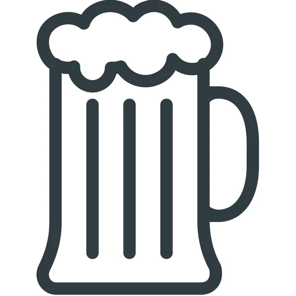 Bira Içecek Içki Ikonu Taslak Tarzında — Stok Vektör