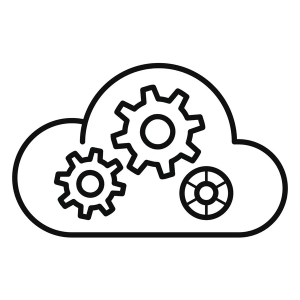 Cloud Paas Icône Plate Forme Dans Style Outline — Image vectorielle