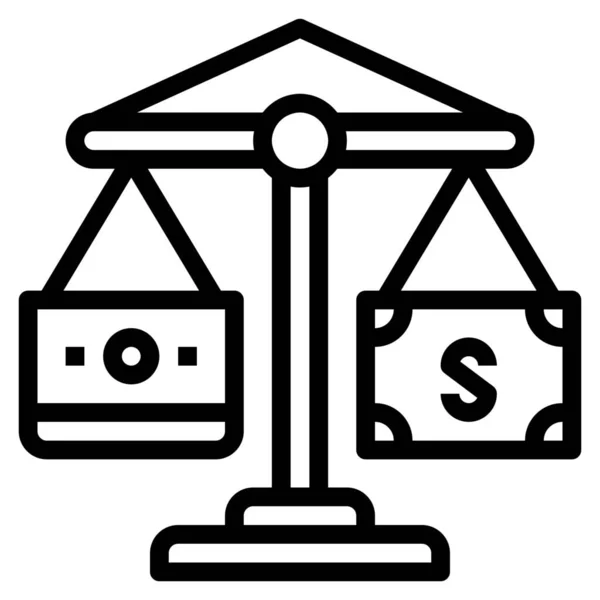 Ikona Zůstatku Účtu Stylu Osnovy — Stockový vektor
