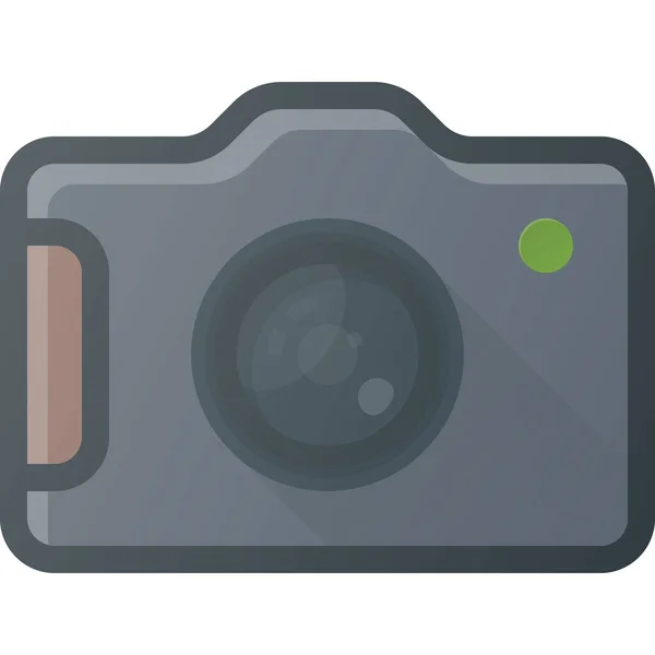 Ikona Objektivu Fotoaparátu Stylu Vyplněného Osnovy — Stockový vektor